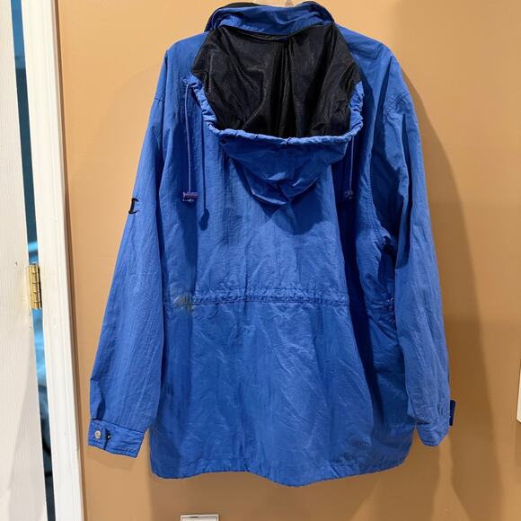 Vintage Champion Jacket Hoodie Windbreaker Large Blue Y2K Zip Pockets Mesh Lined - Picture 2 of 9